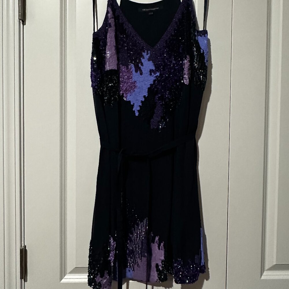 French Connection Electric Circus Purple Sequin Dress - Large / 10